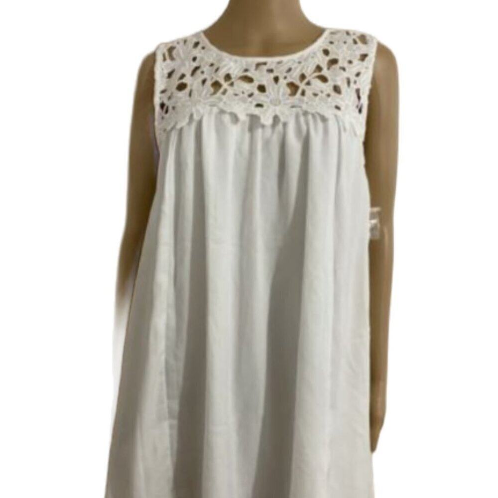 TRIXXI Trapeze Dress With Crochet Size M White Keyhole Back  Women's